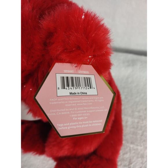 Schwarz Sparklers Teddy Bear FAO 10 Inch, Soft Plush, Red NWT - Picture 8 of 8